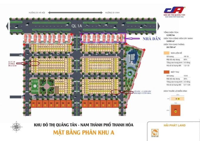 Bán nhà liền kề tại Đường Quốc lộ 1A, Quảng Xương,  Thanh Hóa diện tích 100m2  giá 1 tỷ 150
