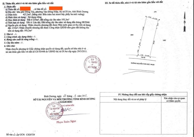 CHÍNH CHỦ CẦN  BÁN ĐẤT MẶT TIỀN phường Tân Đông Hiệp , thị xã Dĩ An , tỉnh Bình Dương