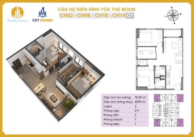 Duy nhất căn góc số 14 CT1 NOXH 384 Lê Thánh Tông giá CĐT