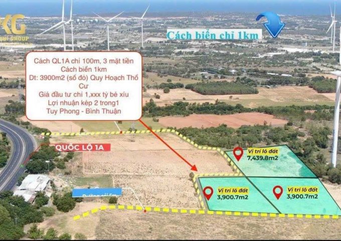 Cần bán đất Tuy Phong Bình Thuận 3500m2 ngay QL1A view biển giá chỉ 390k/m2