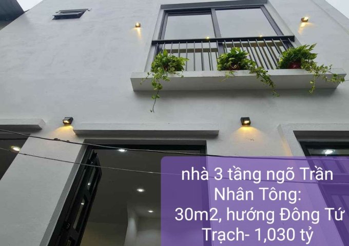 Nhà đẹp mới tinh chỉ 1tỷ030 ngõ Trần Nhân Tông, xây 1 căn duy nhất, LH: 0949.228.654