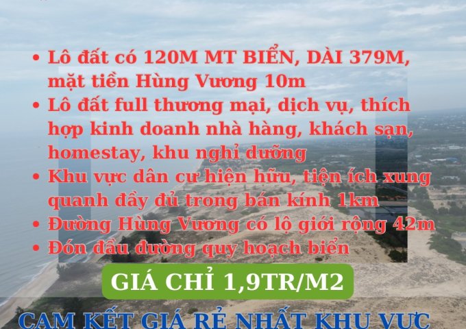 Thanh Lý 4,3ha mặt tiền biển Hùng Vương, TX LaGI-Đã lên FULL TMDV 