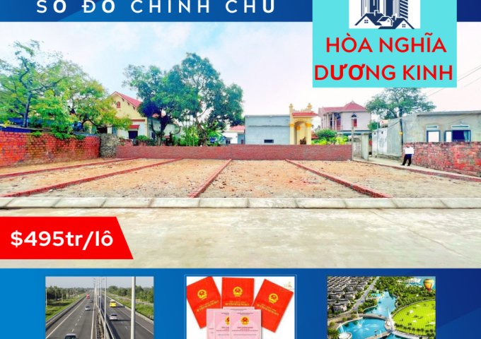 Bán 2 lô đất phố giá 495tr nằm trong khu dân cư gần đại đô thị Vinhomes Dương Kinh