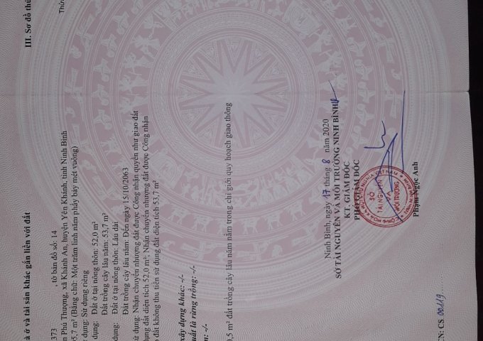 Bán đất măt đường trục xã Khánh An, Yên Khánh,  Ninh Bình