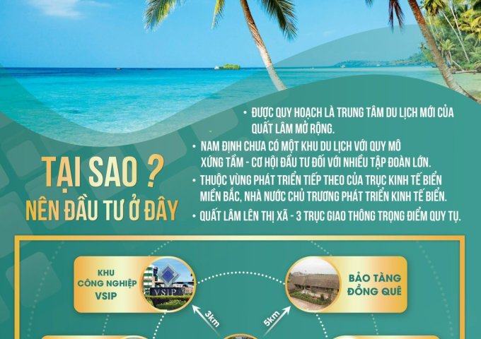 Đất nền bãi biển Quất Lâm - Nam Định chưa bao giờ hết Hot