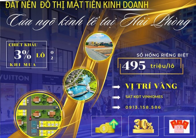 Bán 2 lô đất liênf nhau Gần với QH Vinhomes Dương Kinh-Kiến Thụy đã được Hải Phòng chấp thuận 240ha với vốn đầu tư hơn 23 nghìn tỷ đồng