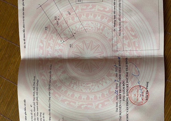 	Chính Chủ Cần Bán Đất Tổ 15 ngõ 560 Trần lãm Thái bình 