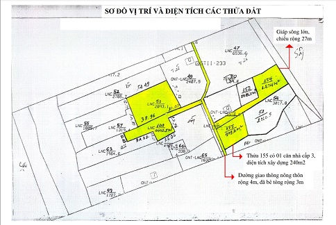 Cần bán các thửa đất liền kề (thửa 53, 149, 154, 155) tại xã Sơn Phú, huyện Giồng Trôm, Bến Tre