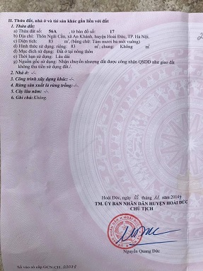 Chính chủ bán 83m2 đất Xã An Khánh, Hoài Đức, Hà Nội.