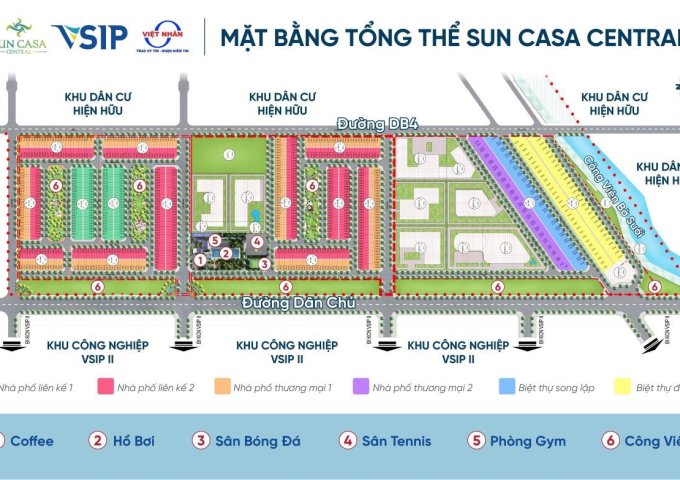 CHUYÊN MUA BÁN ,CHO THUÊ NHÀ Sun Casa Central Tại VSIP 2 - BÌNH DƯƠNG