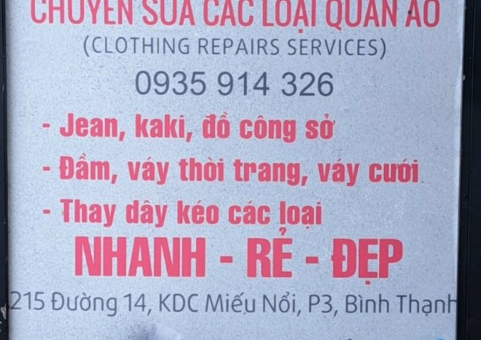 TIỆM SỬA ĐỒ CÔ THANH  chuyên sửa các loại quần áo Nhanh - Rẻ - Đẹp