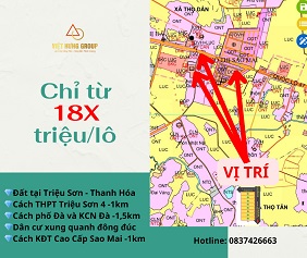 CHỈ CẦN TỪ 185TR - 270 TRIỆU CÓ NGAY LÔ ĐẤT ĐẸP TẠI TRIỆU SƠN - THANH HÓA