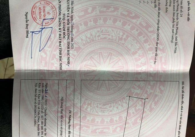 Cần bán nhà 3 tầng ở Yên Phong- Tỉnh Bắc Ninh (Gần KCN Yên Phong - Cty Samsung Yên Phong)