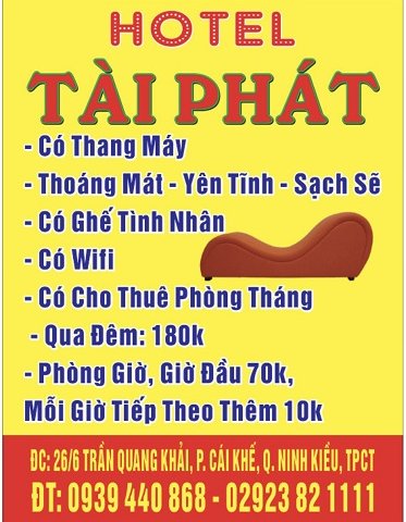 CHÍNH CHỦ CẦN CHO THUÊ PHÒNG KHÁCH SẠN ĐẸP GIÁ RẺ NGAY TRUNG TÂM THƯƠNG MẠI CÁI KHẾ