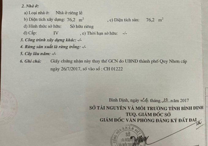 Chính chủ bán gấp căn nhà tâm huyết Phường Ghềnh Ráng, Thành phố Qui Nhơn, Bình Định