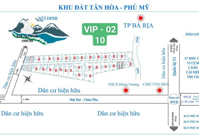 CẦN BÁN LÔ ĐẤT ĐẸP TẠI THỊ XÃ TÂN HÒA - XÃ PHÚ MỸ - TỈNH BÀ RỊA - VŨNG TÀU