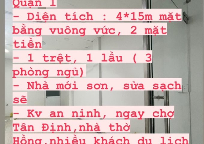 Sang Nhà Nguyên Căn Cho Thuê Địa chỉ: Hẻm 63 Đường Nguyễn Hữu Cầu, Phường Tân Định, Quận 1