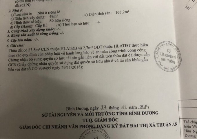 Nhà chính chủ cần bán- Khu phố Đông Ba, Phường Bình Hòa , Thị Xã Thuận An, Tỉnh Bình Dương.