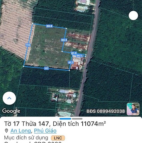 CHÍNH CHỦ CẦN BÁN GẤP LÔ ĐẤT ĐẸP 12.000M2 TẠI PHÚ GIÁO - BÌNH DƯƠNG