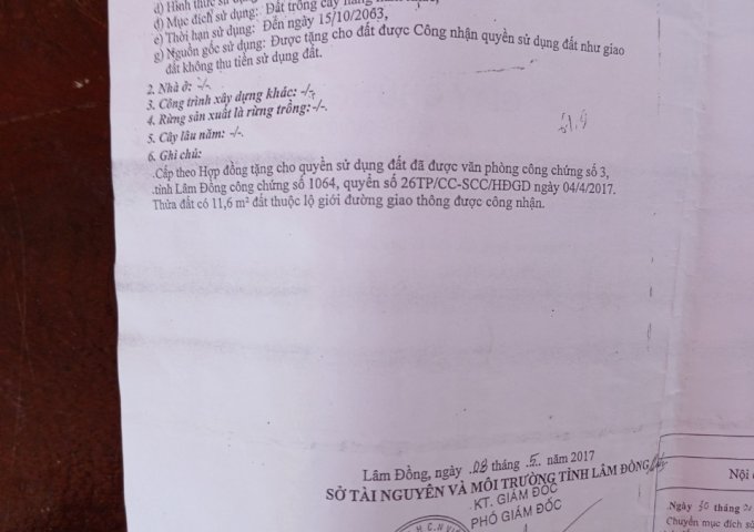 CẦN BÁN GẤP LÔ ĐẤT KÈM NHÀ TẠI HUYỆN ĐỨC TRỌNG - TỈNH LÂM ĐỒNG