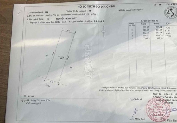 Cần bán đất thổ cư, DT sổ 77m2; DT thực 77,7m2, xe 7 chỗ vào trong nhà