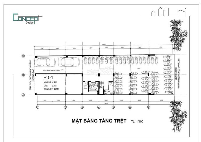 CHO THUÊ MẶT BẰNG, MẶT TIỀN ĐƯỜNG BẠCH ĐẰNG, PHƯỜNG 2, QUẬN TÂN BÌNH, HCM.