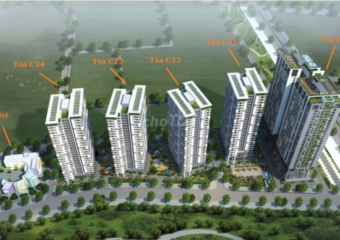 Cho thuê căn góc 70m2, 2 phòng ngủ, tầng cao tại CT4, full đồ đường Phạm Văn Đồng