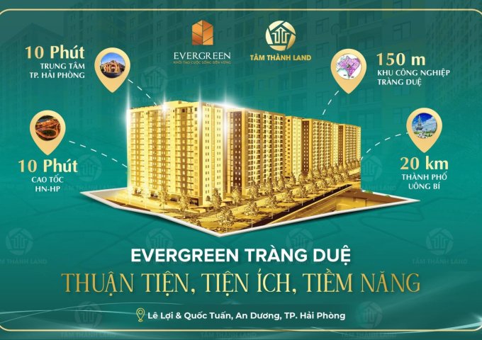 Dự án Evergreen Tràng Duệ có vị trí nằm tại trung tâm khu đô thị KĐT Seoul Ecohome Tràng Duệ, Hải Phòng