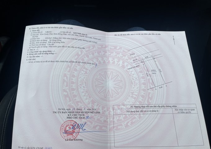 BÁN LÔ ĐẤT KHU QUÁN CHỢ THÔN BỒNG MẠC, XÃ LIÊN MẠC, HUYỆN MÊ LINH, HÀ NỘI