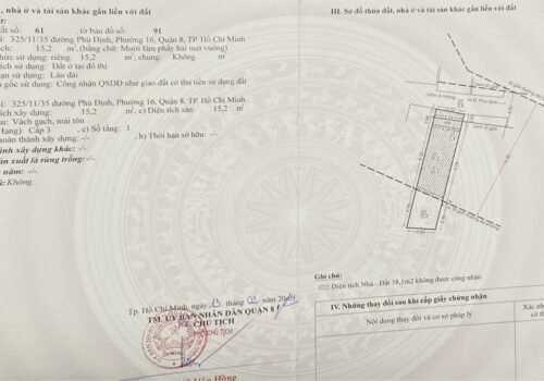 CHÍNH CHỦ DO XUẤT CẢNH,CẦN BÁN NHÀ ĐƯỜNG PHÚ ĐỊNH, PHƯỜNG 16, QUẬN 8, TP HỒ CHÍ MINH