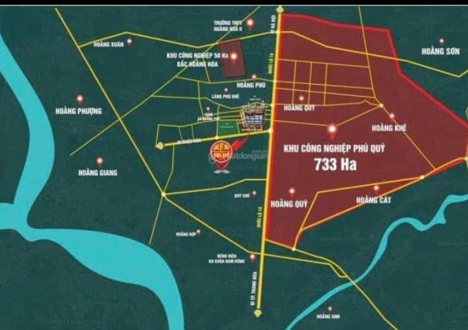 KCN Phú Quý diện tích 733 ha cách tt tp Thanh Hoá 10km .