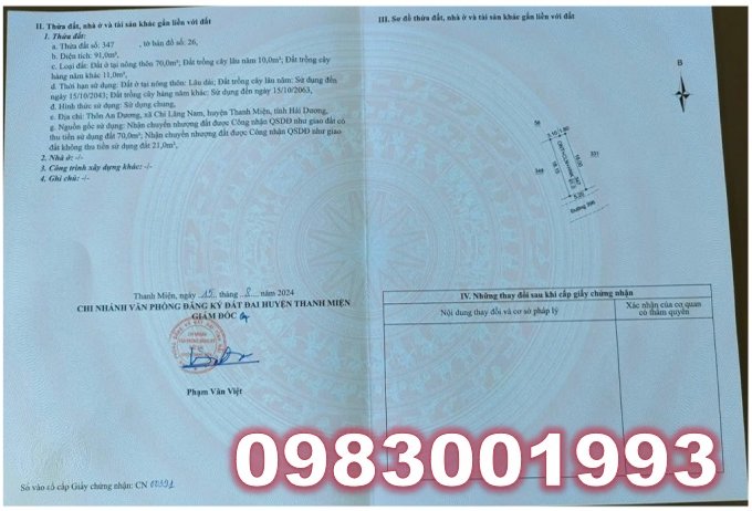⭐Chính chủ bán mảnh đất mặt đường tại xã Chi Lăng Nam, Thanh Miện, Hải Dương, nhỉnh 1 tỷ, 0983001993