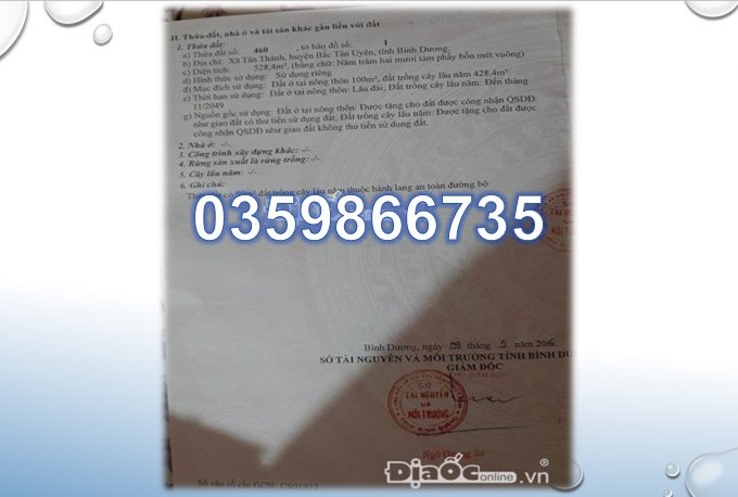 ⭐Chính chủ bán gấp đất tại Tân Thành, Bắc Tân Uyên, Bình Dương; 3,42 tỷ; 0359866735