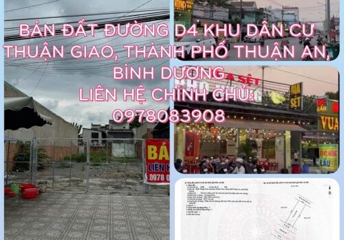 Bán đất đường D4, khu dân cư Thuận Giao, thành phố Thuận An, tỉnh Bình Dương.