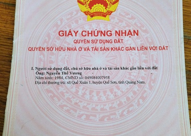 Chính chủ bán lô đất thổ cư lô vuông tại xã Quế Phú, Huyện Quê Sơn.