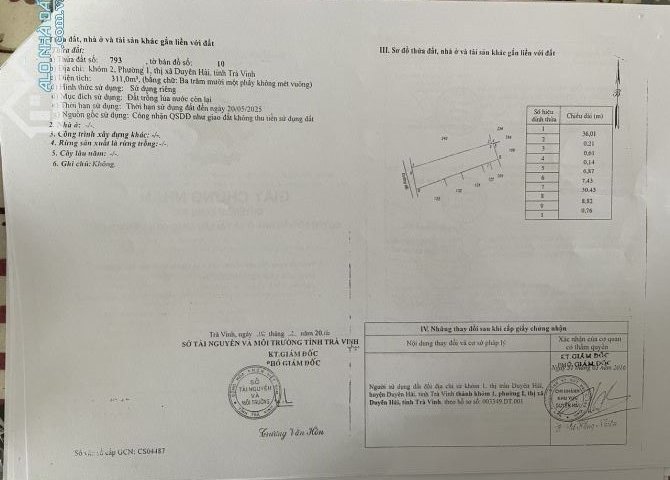 Bán Gấp Lô Đất 2 Mặt Tiền Đường 19/5, Phường 1, TX Duyên Hải, Gần Bến Xe Duyên Hải – Trà Vinh