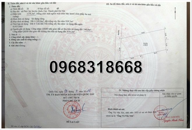 ☀️Chính chủ bán nhanh lô đất vị trí đẹp giá tốt tại Phú Cát, Quốc Oai, HN, 16tr/m2; 0968318668