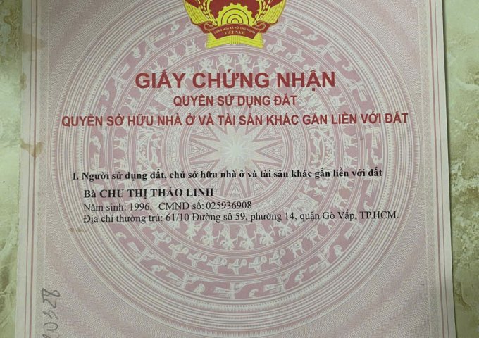 Chính chủ cần bán lô đất tại địa chỉ 237/14/6 Phạm Văn Chiêu, Phường 14, quận Gò Vấp,