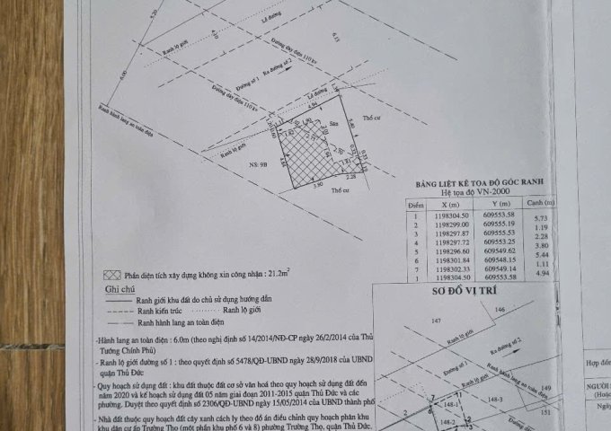 Chính chủ cần bán lô đất mặt tiền đường tại Đường số 1. Trường Thọ. Thủ Đức