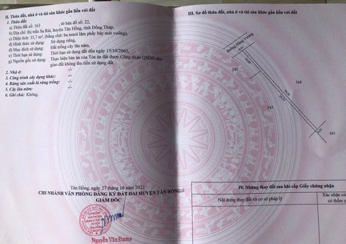 CHÍNH CHỦ CẦN BÁN NHÀ TẠI KHÓM 1 ĐƯỜNG HÙNG VƯƠNG THỊ TRẤN SA RÀI , TÂN HỒNG , ĐỒNG THÁP