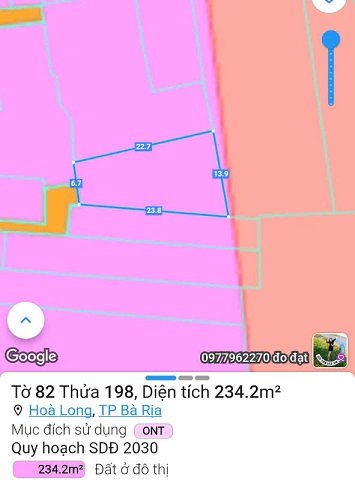 Chính chủ bán lô đất diện tích 235m2