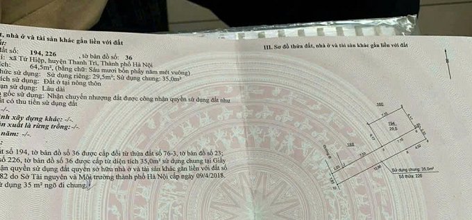 Cần bán nhà xã Tứ Hiệp, Huyện Thanh Trì, Hà Nội.