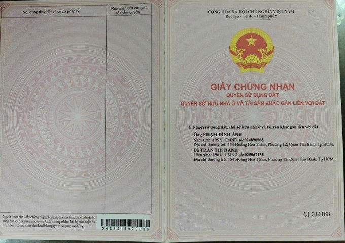 Chính chủ cần bán gấp lô đất cực đẹp 2 mặt tiền ĐC:Phường Trường Thạnh, Q9, HCM