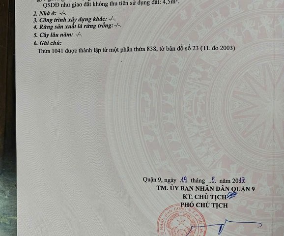 Chính chủ cần bán gấp lô đất cực đẹp 2 mặt tiền ĐC:Phường Trường Thạnh, Q9, HCM