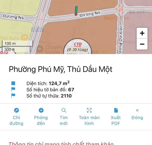 Chính chủ cần bán lô đất đẹp phường Phú Mỹ, tp Thủ Dầu Một, tỉnh Bình Dương