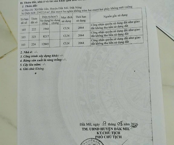 Cần bán 2,3ha sổ sách nhà cửa điện nước đầy đủ chỉ 1,2tỷ - Đất ở Đắk gằn, Đắk Mil, Đắk nông!