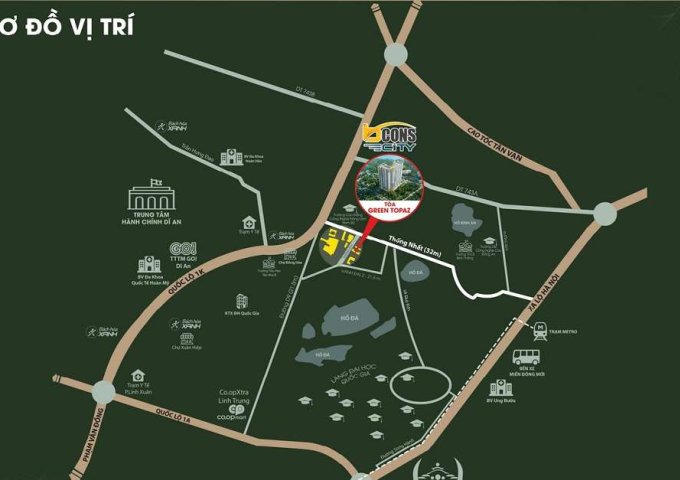 Chính chủ bán gấp căn hộ Tháp Green Topaz thuộc dự án chung cư ngôi sao Bcons City.