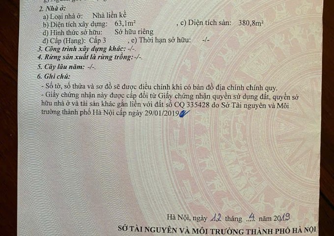 Chính chủ cần bán nhà 5 tầng Vạn Phúc Nhà liền kề khu Goldsilk Cầu Am