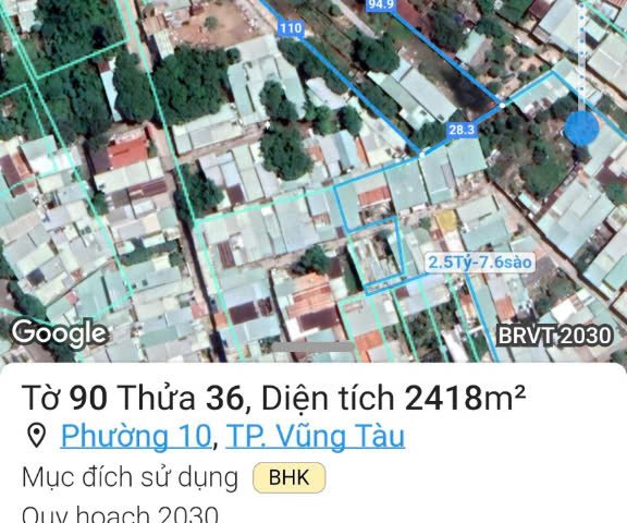 CẦN BÁN ĐẤT MẶT TIỀN ĐƯỜNG 3 THÁNG 2 P.10 - TP.VŨNG TÀU ( GẦN BÃI TẮM LONG CUNG )