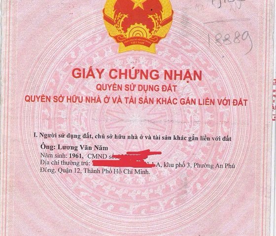 Chính Chủ Bán Nhanh Lô Đất 2 mặt Tiền, Full Thổ Cư Tại Q.12